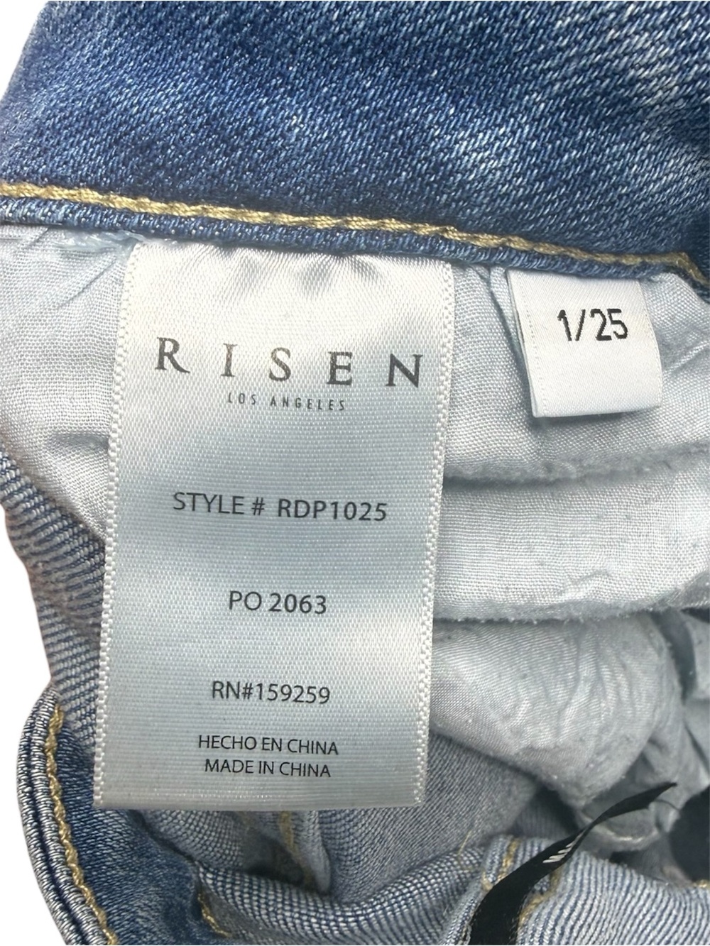 Risen Jeans Wide Leg Cropped Raw Hem High Rise Light Wash Denim Size 1/25 - Picture 7 of 8